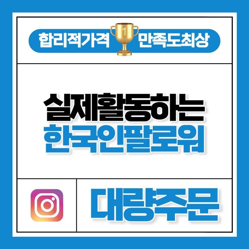 실제 활동하는 한국인 팔로워 [대량]