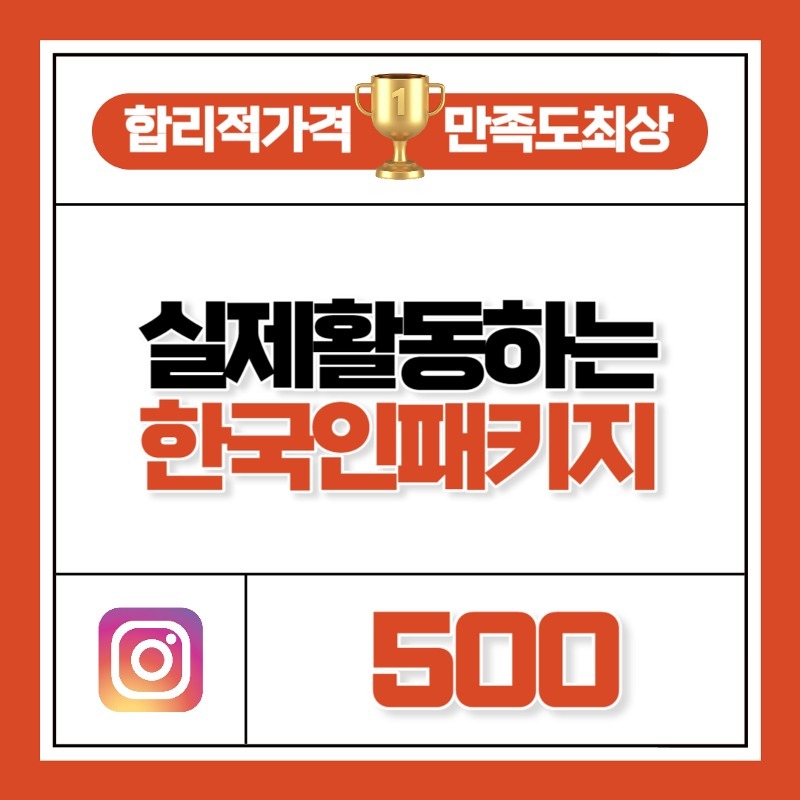 실제 활동하는 한국인 패키지 500